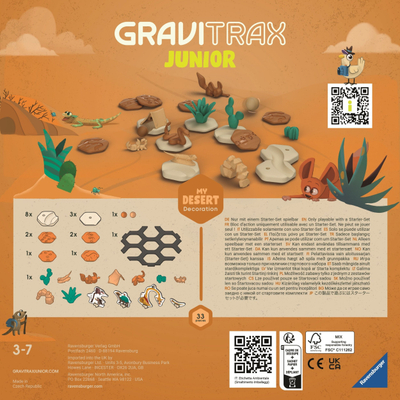 Lего за градење Ravensburger GraviTrax Junior Extension Desert, проширителен сет, за деца 3+