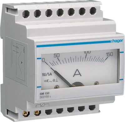 Ampermetër Paneli Analog Hager 0-150A Klasa 1.5 70 x 85mm (SM150)