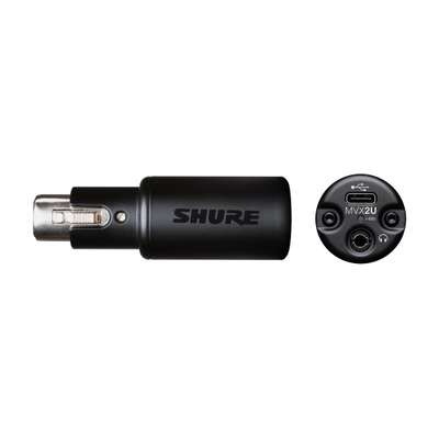Interfejs audio Shure MVX2U, XLR në USB, me USB C, i zi