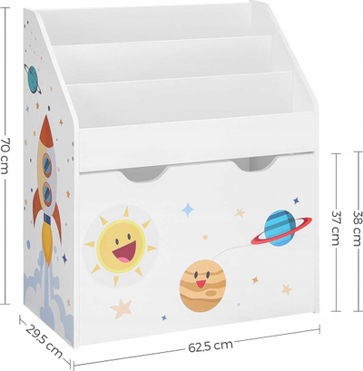 Raft librash për fëmijë KIDS, 62.5x29.5x70 cm, i bardhë
