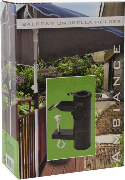 Mbajtëse çadre ballkoni Ambiance Balcony Umbrella Holder, për shtylla deri 38 mm, kapëse deri 70 mm, gri
