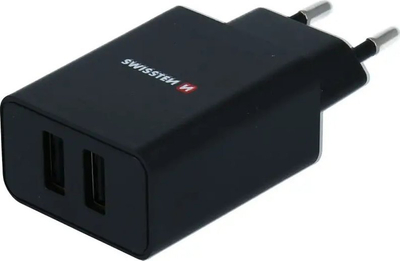 Karikues muri Swissten 2.1A Power Travel Charger, 2x USB, prizë EU, i bardhë