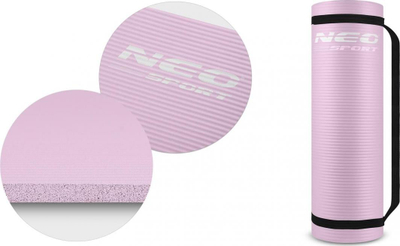 Tapet fitnesi Neo-Sport Training Mat NS-922, 183x60x1 cm, rozë