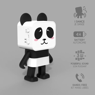 Altoparlant Bluetooth Mobility on Board Dancing Animals DA-07, figurë panda, i bardhë e zi