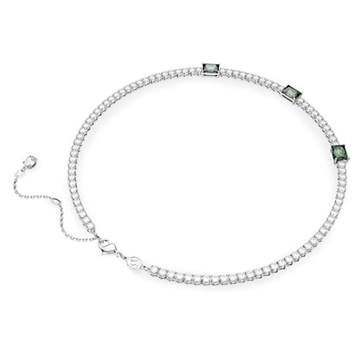 Qafore për femra Swarovski Matrix Tennis 5666168, 45 cm, e argjendtë/e gjelbër