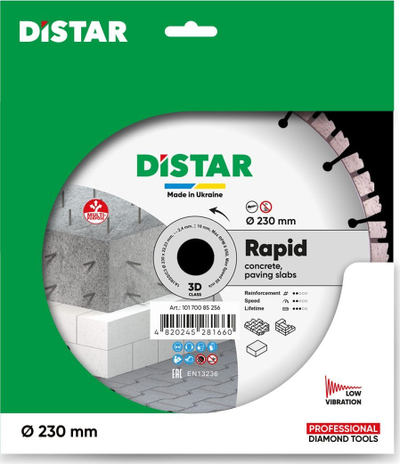 Disk prerës për beton Distar Rapid Reinforced Concrete 10170085256, 230mm, vrimë 22.23mm