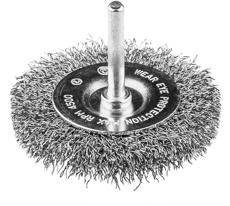 Disk furçë teli NEO INOX, 50mm, bosht 6mm, metalik