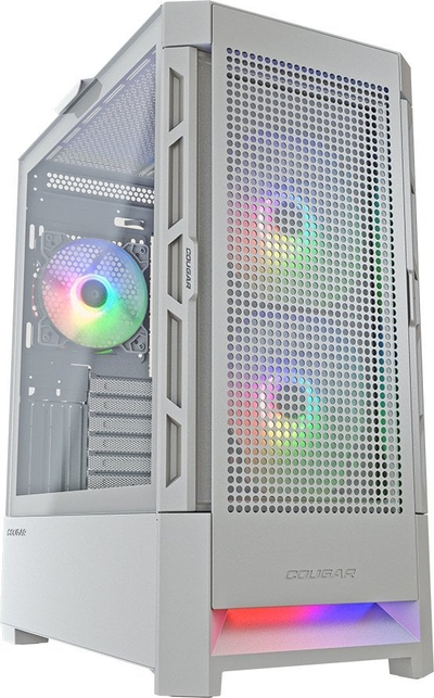 Куќиште за компјутер Cougar Airface RGB, бело, Midi Tower