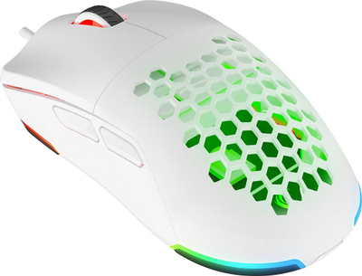 Maus gaming Rampage Blink 825F, USB, 12800 DPI, RGB, i bardhë