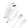 Karikues muri Tech-Protect NCA20, 20W PD QC3.0, me 2 porta USB-A edhe USB-C, i bardhë