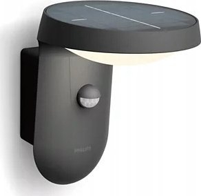 Aplike diellore murale Philips Tyla, LED 4000K, me sensor lëvizjeje, ngjyrë antracit