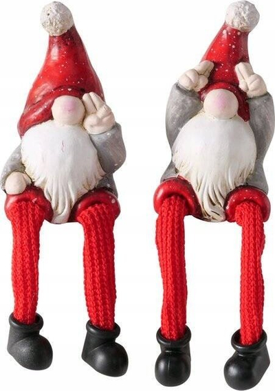 Figurinë qeramike Hayo xhuxh ulur, 18 cm, e kuqe gri