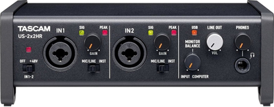 Аудио интерфејс Таскам US-2x2HR, USB, 2 канали, црн