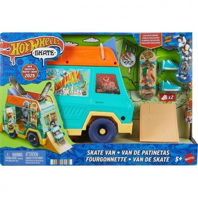 Set lojërash Hot Wheels Skate Fingerboard Playset Skate Van, me Tony Hawk, me fingerboard ekskluziv, me këpucë skate të heqshme