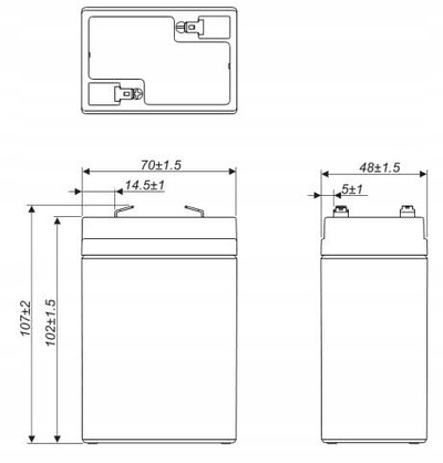 Bateri UPS Europower EP4.5-6, 6V, 4.5Ah, e zezë