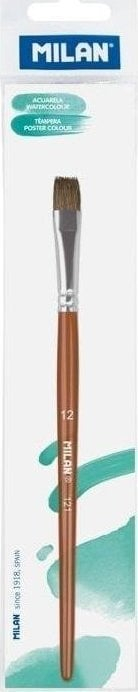 Furçë pikture Milan Brush Series 121 No. 12, e sheshtë, druri, kafe