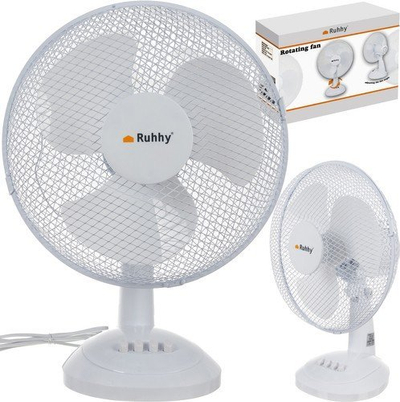 Ventilator tavoline Ruhhy Rotating Fan, rrotullues, me kabllo, i bardhë