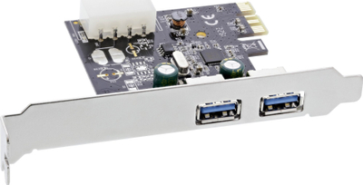 Kartë zgjerimi InLine 76666F, 2x USB 3.0, PCIe, e zezë