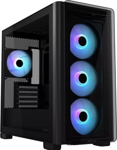 Kuti kompjuteri Asus A23 Plus TG ARGB, micro ATX, me xham të temperum, e zezë