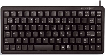Tastierë CHERRY G84-4100 Compact, me kabllo USB PS2, QWERTY UK, e zezë