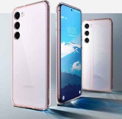 Mbrojtëse telefoni Spigen Ultra Hybrid për Samsung Galaxy S23, transparente rozë