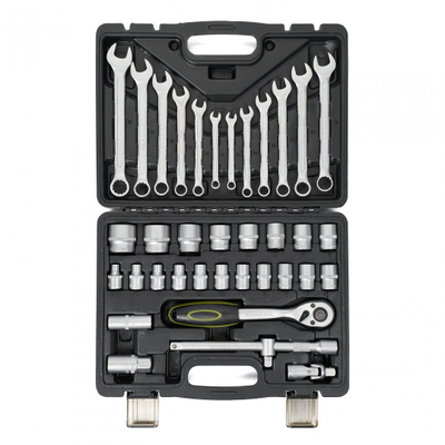 Set mjetesh CTSM013, 37 pjesë, çelik chrome vanadium, me kuti