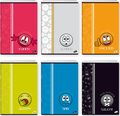 Блокче за белешки Elisa Notebook A5 True Colours, 32 листови со линии, пакување 20 парчиња, повеќебојно