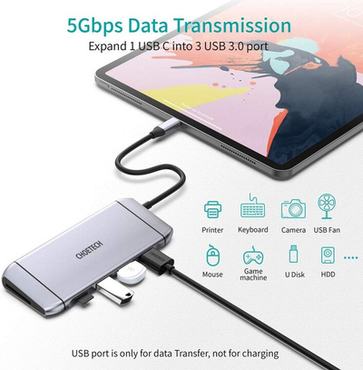 Docking station Choetech HUB HUB-M15, 9in1, 3x USB-A 3.0, HDMI 4K, VGA, PD 100W, RJ45