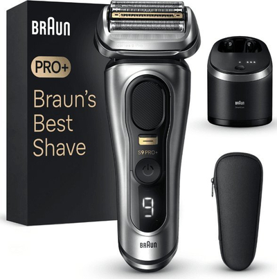 Rroje elektrike Braun Series 9 PRO+ 9567cc, me stacion pastrimi edhe karikimi, me ngjyrë argjendi