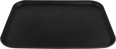 Tabaka shërbimi pa markë, antirrëshqitëse, 56x41 cm, e zezë