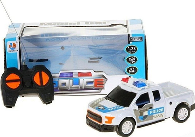 Makina lodër policie me telekomandë Adar, shkallë 1:28, 22 cm, e bardhë me blu
