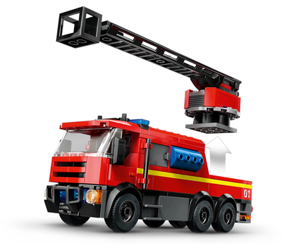 Set LEGO City Fire Station with Fire Truck, stacion zjarri, kamion zjarrfikës, shumëngjyrësh