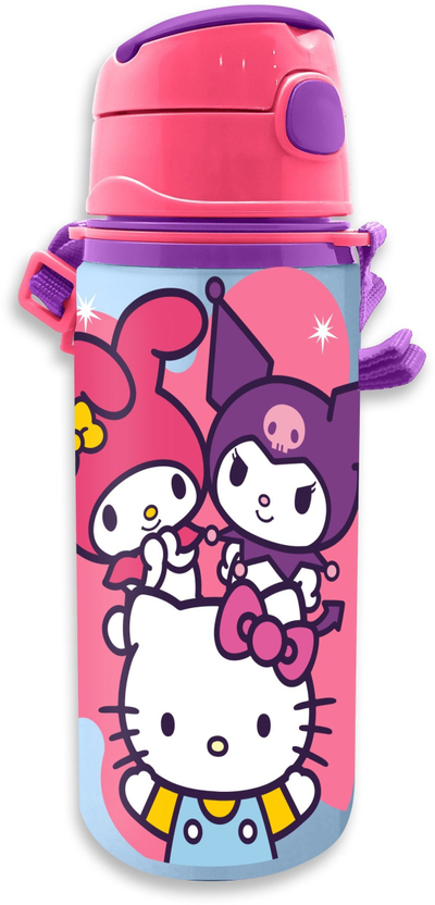 Shishe uji për fëmijë Kids Licensing Hello Kitty and Friends, plastike, me kapak praktik, shumëngjyrëshe