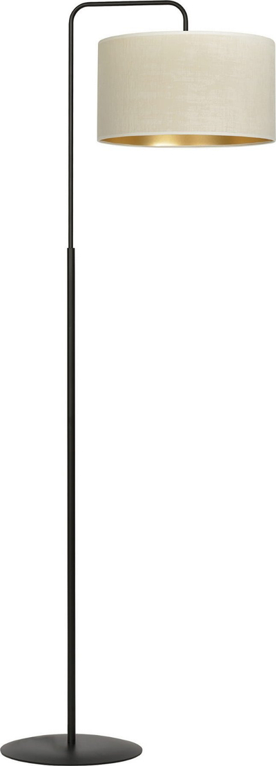 Стоечка ламба Emibig Hilde LP1, E27 60W, метална структура, црна со бел абажур