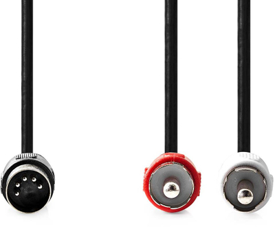 Kabllo audio Nedis CAGL20200BK10, DIN 5 pin në 2xRCA, 1 m, i zi