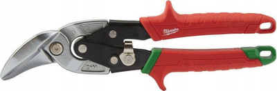 Gërshërë llamarine Milwaukee Right-Cut Offset, 10", profesionale, e kuqe