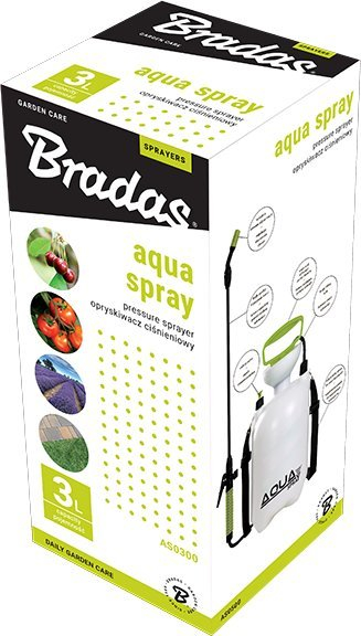 Spërkatës me presion Bradas Aqua Spray, 3L, gjysmë transparent