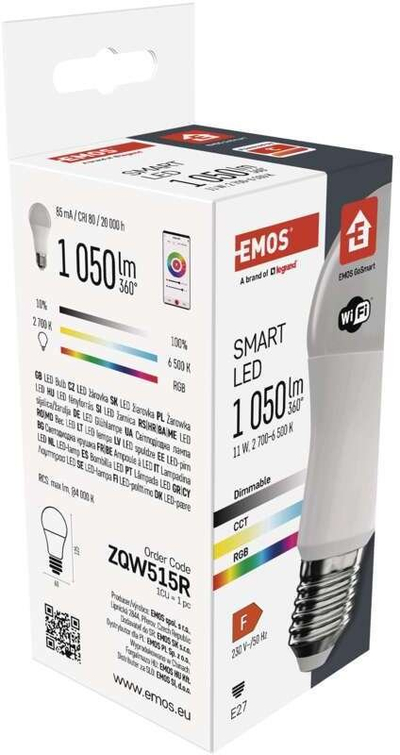 Llambë LED Emos GoSmart ZQW515R, E27, 11 W, RGB