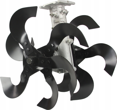 Adapter kultivues DEMON për trimer me benzinë, gjerësi pune 26 cm, bosht 28 mm me 9 dhëmbë, ngjyrë e zezë
