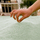 Tapet i rrumbullakët Strado Shaggy, 80x80 cm, White Lime