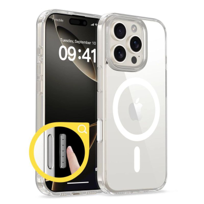 Mbështjellës telefoni Tech-Protect Flexair Hybrid CC, MagSafe, për iPhone 16 Pro Max, transparent