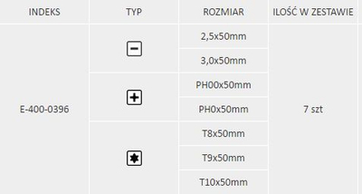 Set kaçavida EPM, 7 copë, të zeza