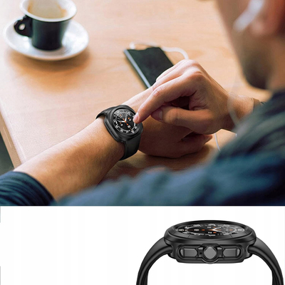 Kornizë mbrojtëse Tech-Protect Defense360 për Samsung Galaxy Watch Ultra 47mm, me xham të fut nga brenda, për modelin Titanium, ngjyrë argjendi