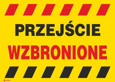 Shenjë paralajmëruese ANRO No Entry, 350 x 250mm, plastike, me shumë ngjyra