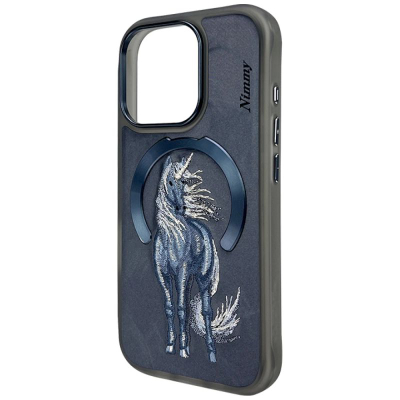 Mbulesë telefoni Nimmy Magnetic Fantasy Animal MagSafe për iPhone 16 Pro, me magnet MagSafe, blu