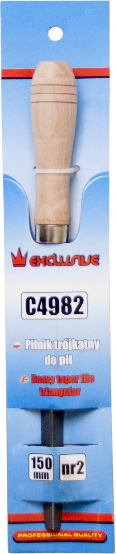 Lime trekëndore për sharra Exclusive C4982, 150mm, nr. 2, me dorezë druri