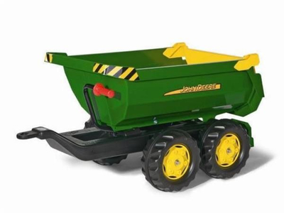 Rimorkio lodër Rolly Toys John Deere Halfpipe Trailer, me karrocë ngritëse, jeshile