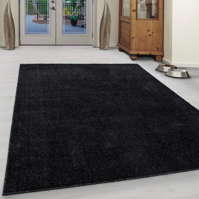 Tapet Ayyildiz Carpets ATA, me garzë të shkurtër, drejtkëndësh, i zi