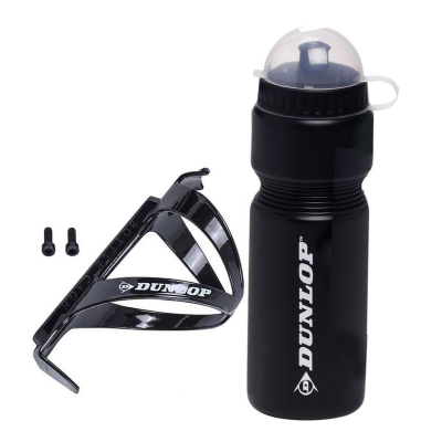 Shishe uji për biçikletë Dunlop, 750 ml, me mbajtëse, e zezë