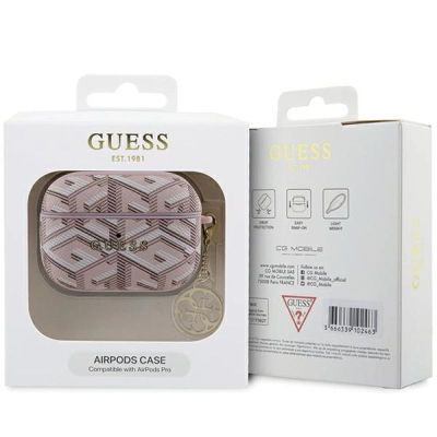 Mbulesë për AirPods Pro Guess G Cube, përputhet me karikim wireless, rozë